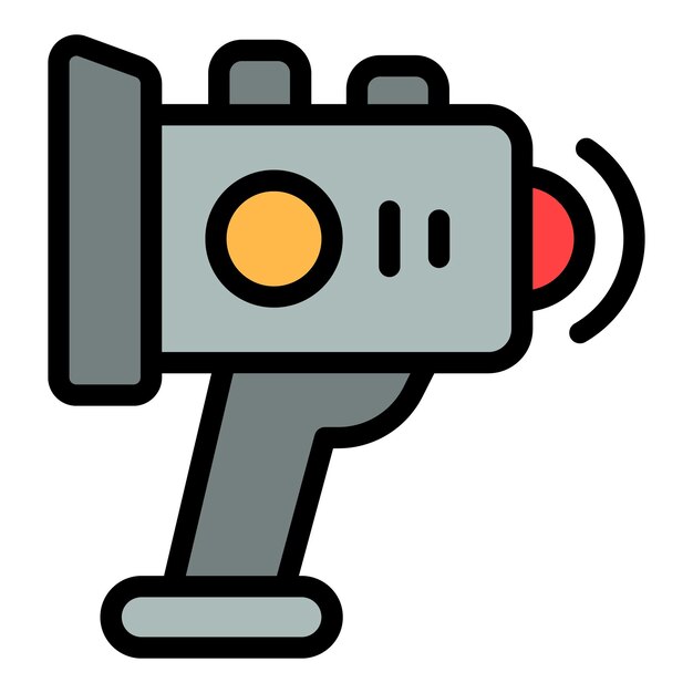 Icono de velocímetro de radar Contorno Icono de vector de velocímetro de radar para diseño web aislado en color plano de fondo blanco