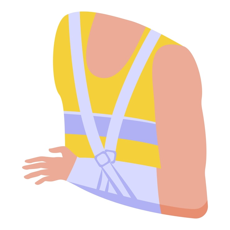 Vector icono de vendaje de brazo isométrico de icono de vector de vendaje de brazo para diseño web aislado sobre fondo blanco