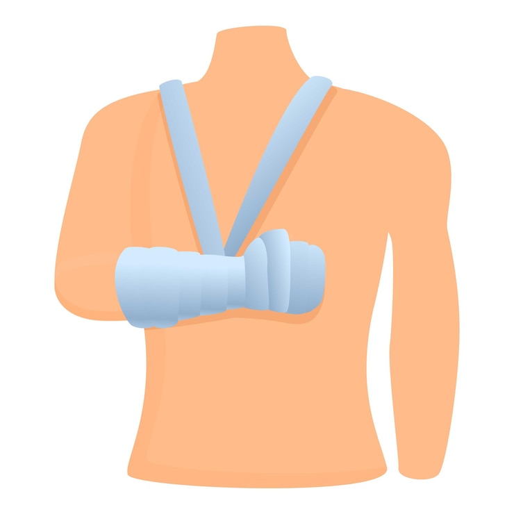 Vector icono de vendaje de mano de hombre caricatura de icono de vector de vendaje de mano de hombre para diseño web aislado sobre fondo blanco