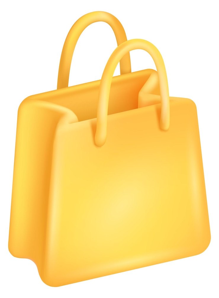 Vector ícono de venta 3d símbolo de bolsa de plástico para compras
