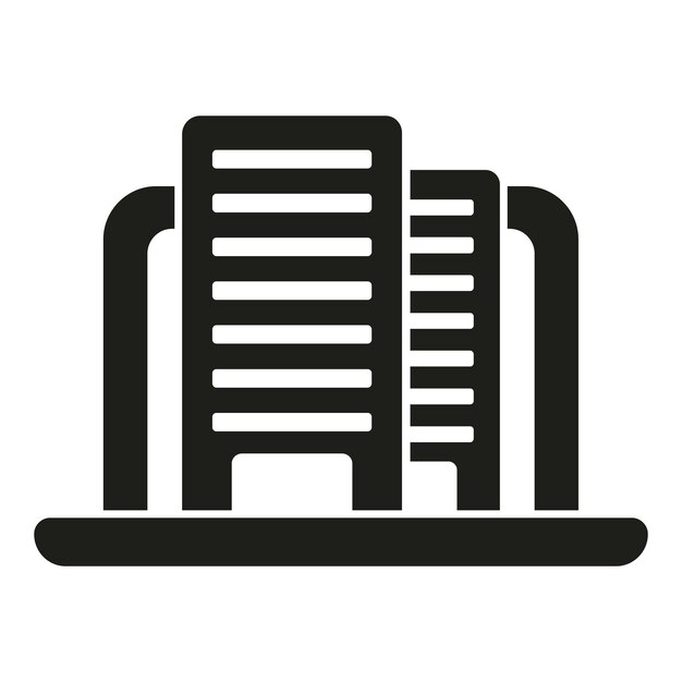 Icono de venta de edificios en línea vector simple Oficina inteligente Información de datos