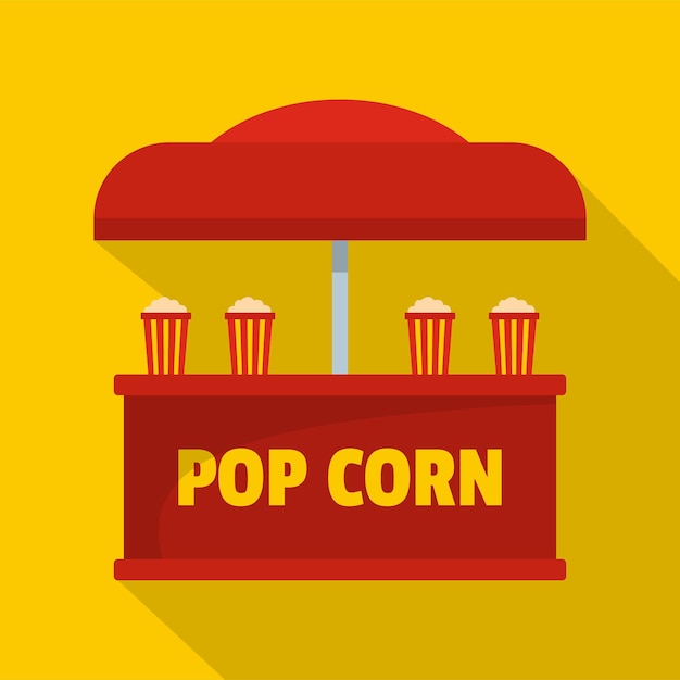 Icono de venta de palomitas de maíz Ilustración plana del icono de vector de venta de palomitas de maíz para web