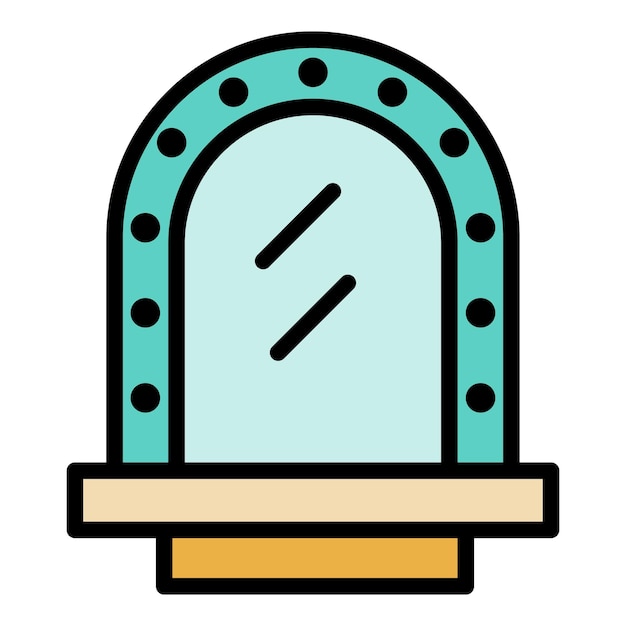 Icono de ventana redonda Contorno de la ventana redondeada Icono vectorial de color plano aislado