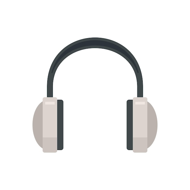 Icono de ventas de auriculares vector plano micrófono de jugador llamada de soporte aislada