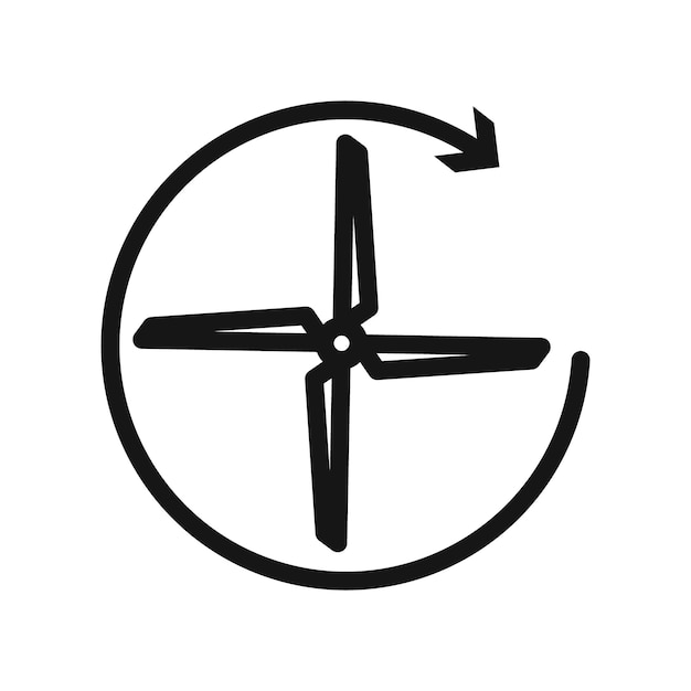 Ícono de ventilación Vector de arte de línea negra