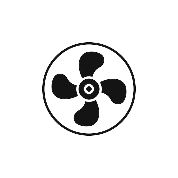 El icono del ventilador aislado sobre un fondo blanco