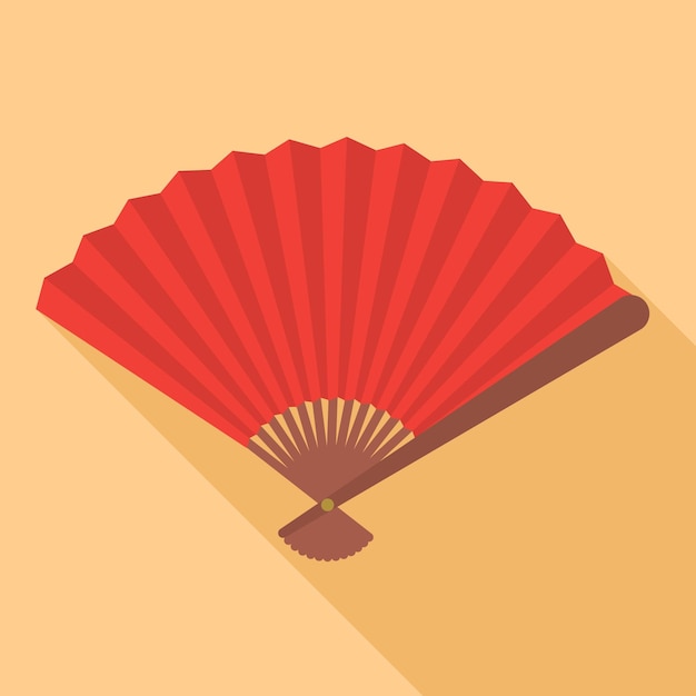 Icono de ventilador de mano roja Ilustración plana del icono de vector de ventilador de mano roja para diseño web
