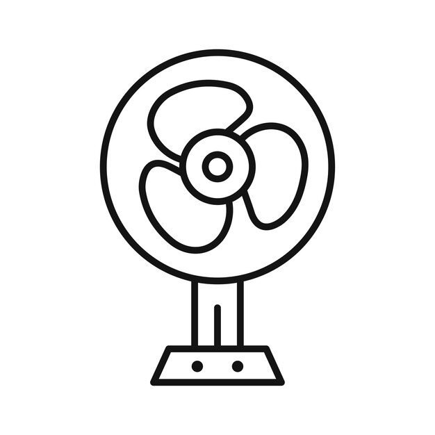 El icono del ventilador de la tabla aislado en fondo blanco
