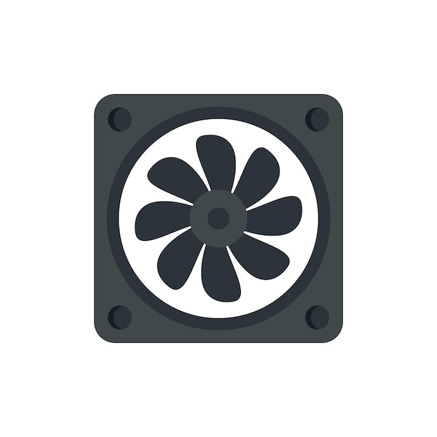 Icono de ventilador de ventilación Ilustración plana del icono de vector de ventilador de ventilación aislado sobre fondo blanco
