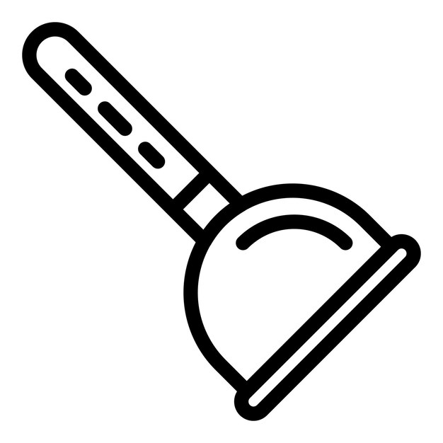 Icono de ventosa de inodoro Icono de vector de ventosa de inodoro de esquema para diseño web aislado sobre fondo blanco