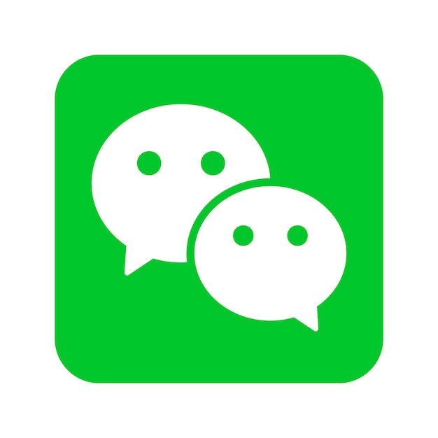 Un icono verde con la palabra chat