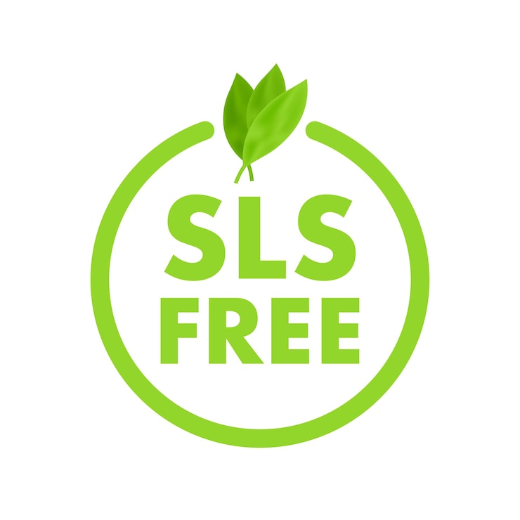 Vector icono verde con signo sls gratis sls gratis sobre fondo blanco
