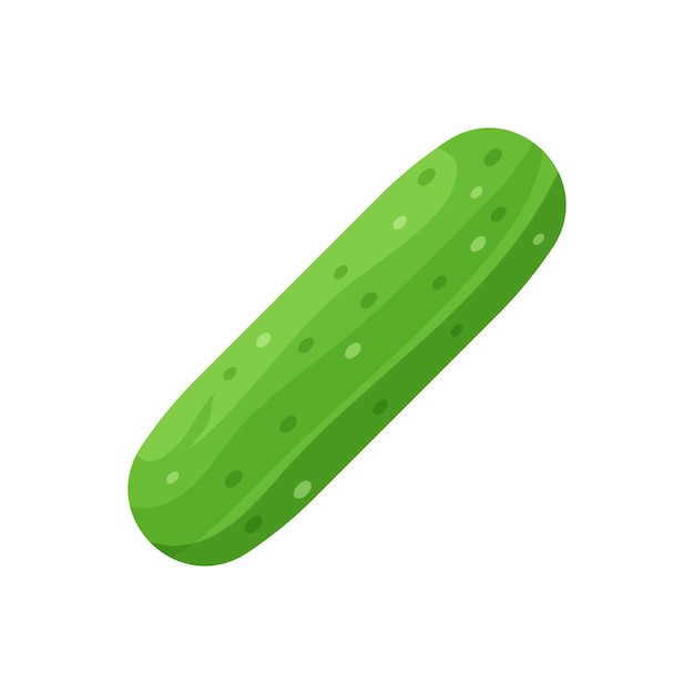 Icono de verdura de pepino en estilo plano Ilustración vectorial de plantas de pepino sobre un fondo aislado Concepto de negocio de carteles de alimentos saludables