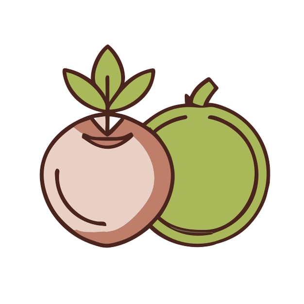 icono de verduras con contorno de colores
