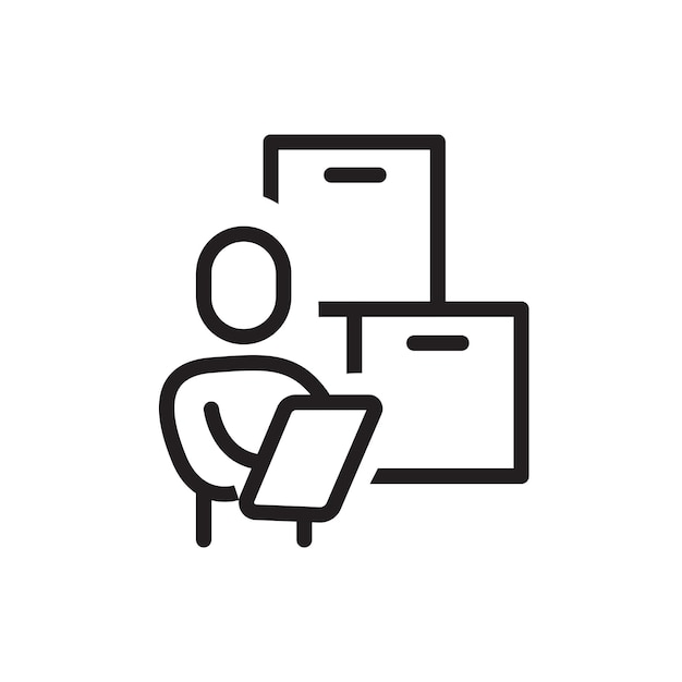Icono de verificación de la persona Icono para la entrega o los servicios de almacén Vector eps 10