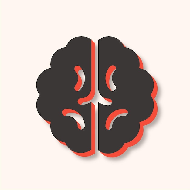 Icono versátil del cerebro moderno en marrón y naranja con un fondo elegante
