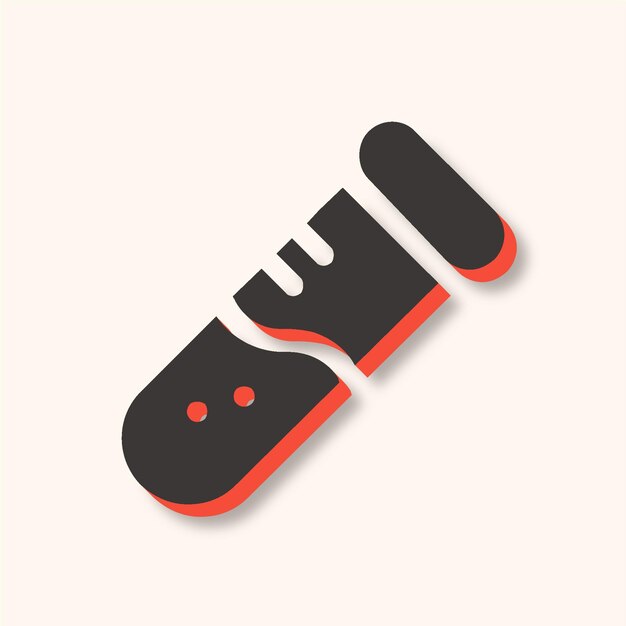 Icono versátil de tubo de ensayo moderno en marrón y naranja con fondo elegante