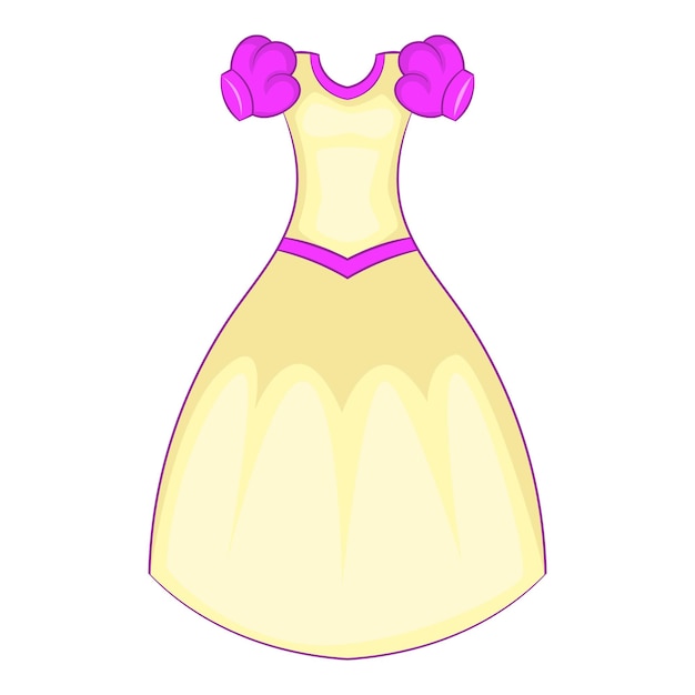 Icono del vestido de Cenicienta Ilustración de dibujos animados del icono vectorial del vestido del Cenicienta para el diseño web