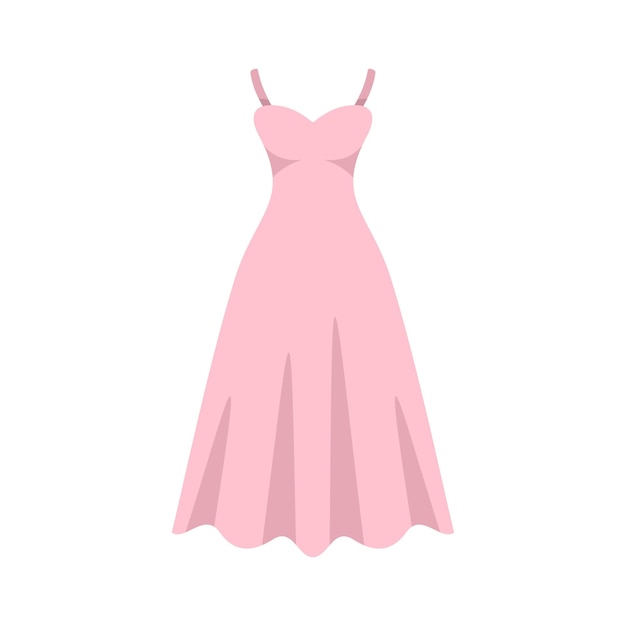 Icono de vestido de novia de sirena vector plano Accesorios nupciales Ducha de mujer