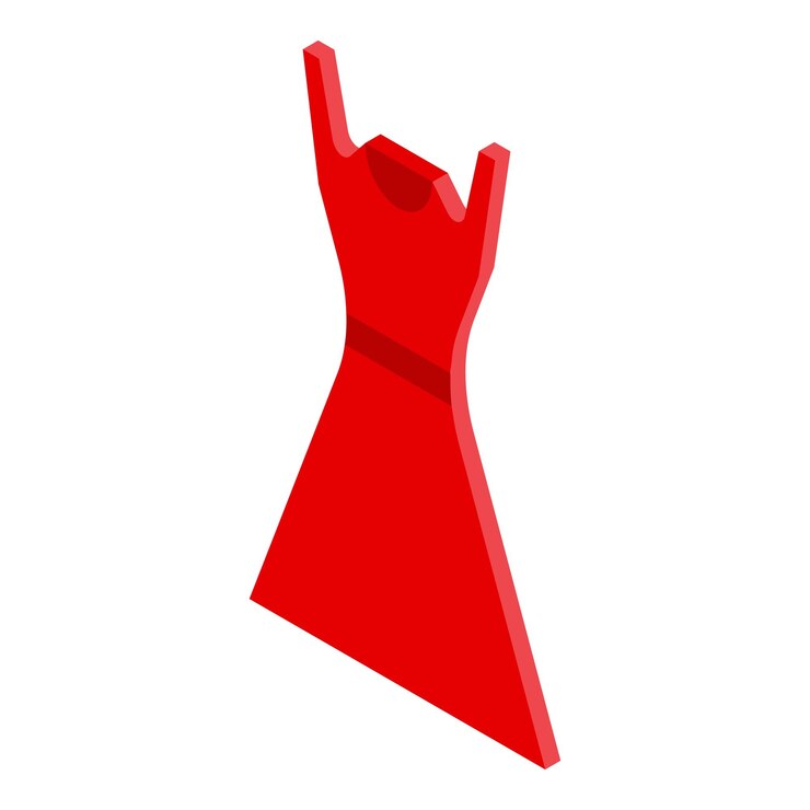 Vector icono de vestido rojo de limpieza en seco isométrico de icono de vector de vestido rojo de limpieza en seco para diseño web aislado sobre fondo blanco