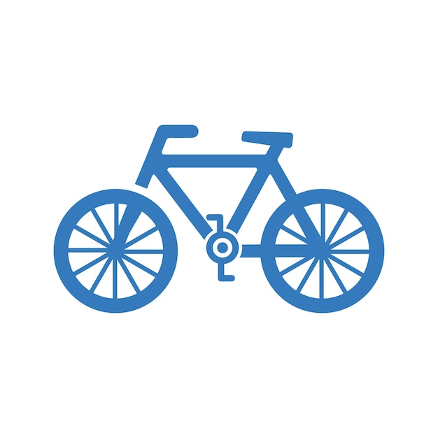 Icono de viaje en bicicleta Diseño de color azul
