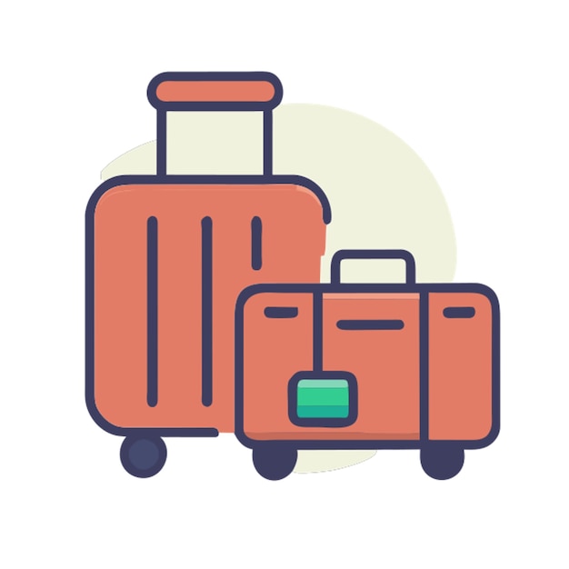 icono de viaje con contorno de color