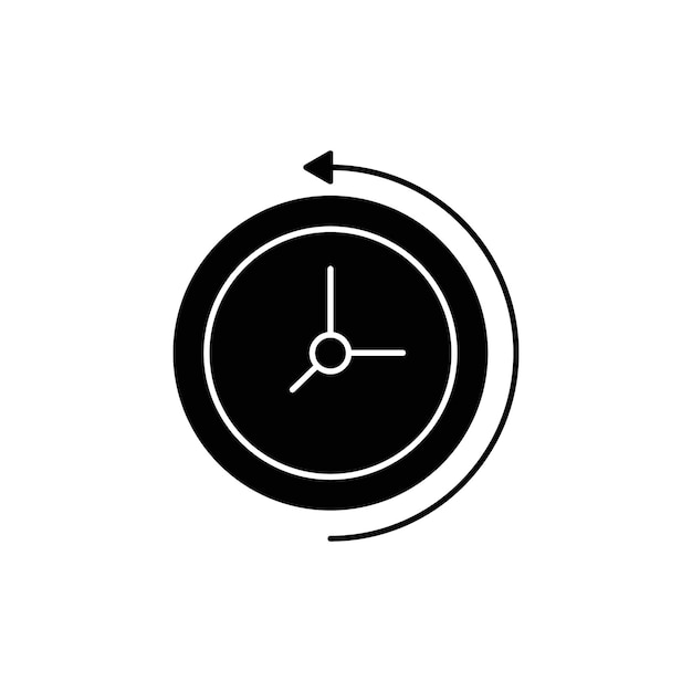 Icono de viaje en el tiempo Ilustración de línea delgada plana vectorial