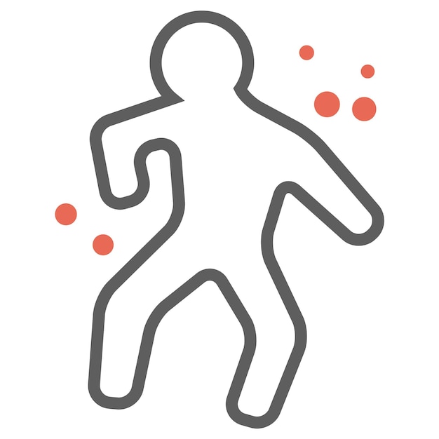 Icono de víctima de crimen en estilo de color plano