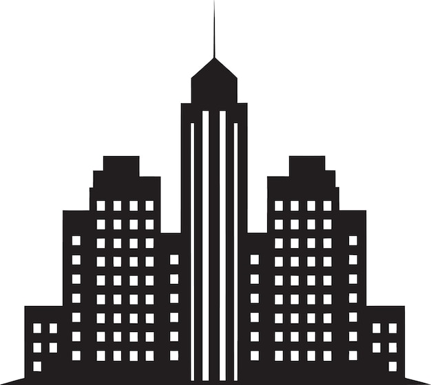 Vector icono de la vida moderna logotipo de apartamento negro diseño sofisticado de edificio emblema vectorial negro