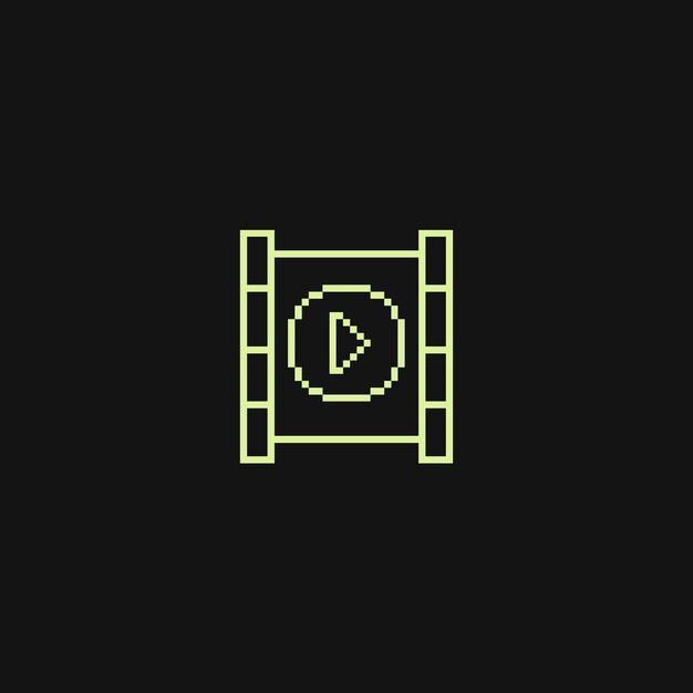 icono de video de arte de píxeles