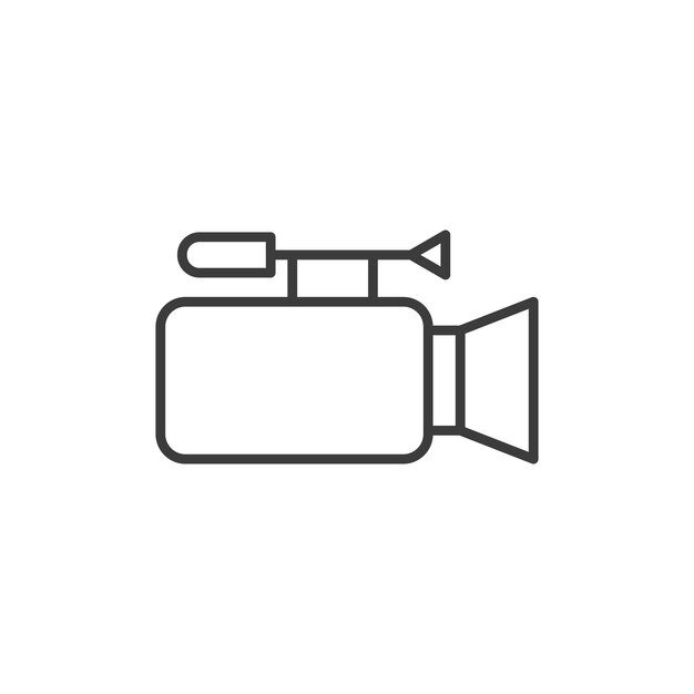 El icono de la videocámara establece el símbolo vectorial de la cámara de video el botón de grabación de video el signo de la grabadora de video en negro lleno y estilo delineado
