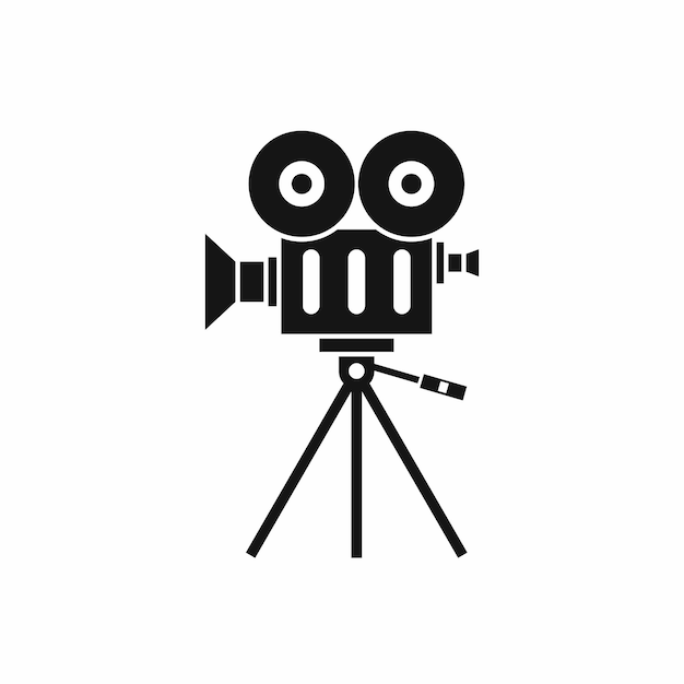 Icono de videocámara en estilo simple aislado sobre fondo blanco Símbolo de video