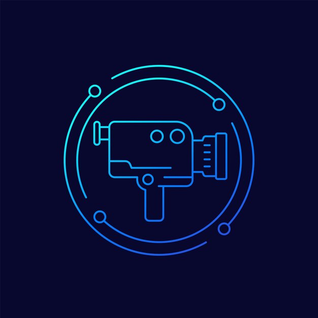 icono de videocámara retro cámara de video diseño lineal
