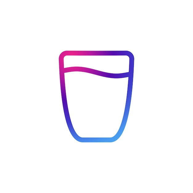 Icono de vidrio de agua con efecto púrpura degradado
