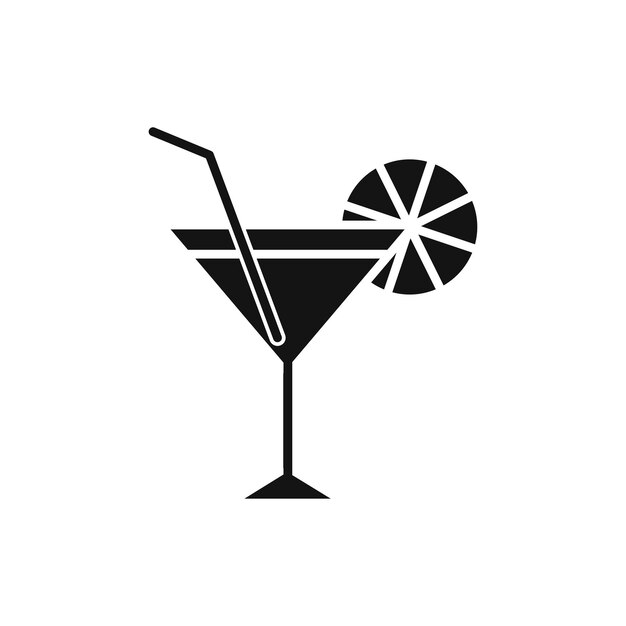 Icono de vidrio de cítricos aislado sobre un fondo blanco
