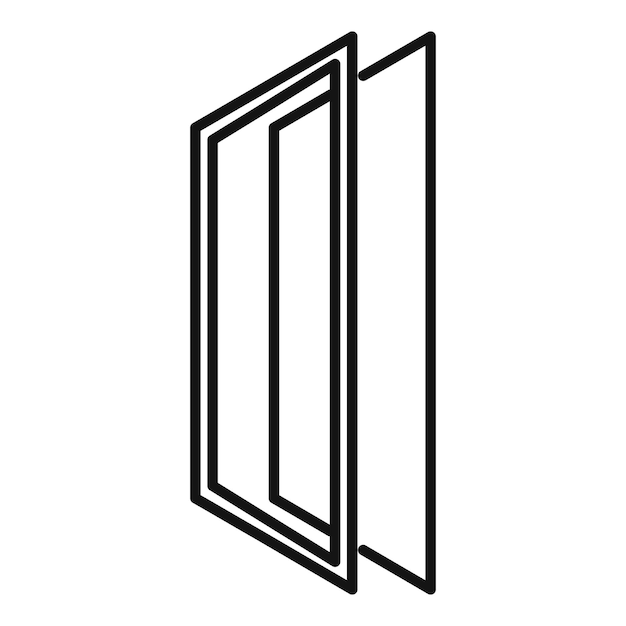 Icono de vidrio protector de ventana Contorno Icono de vector de vidrio protector de ventana para diseño web aislado sobre fondo blanco