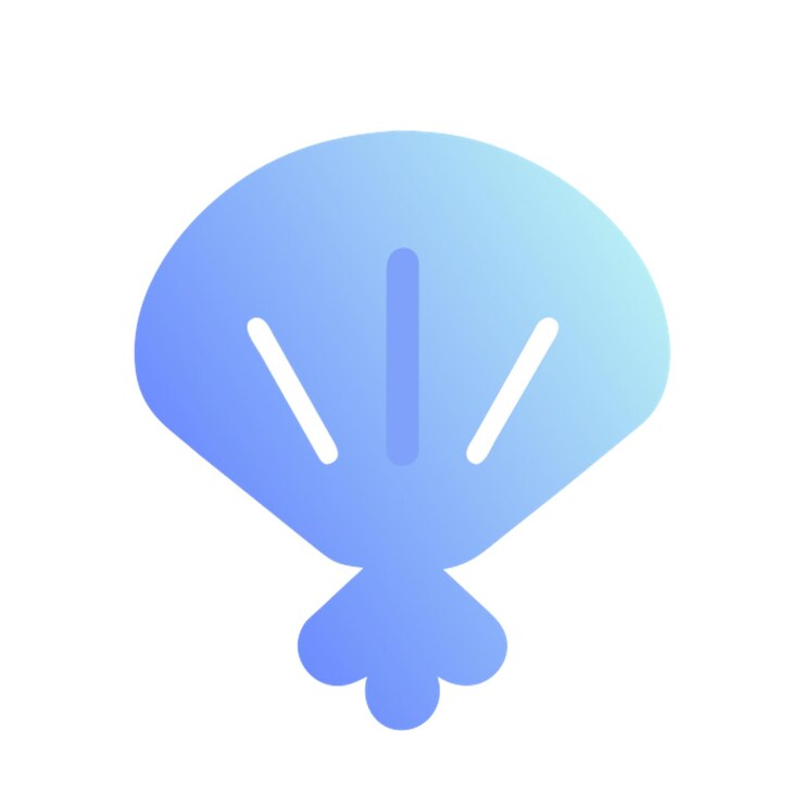 Vector el icono de la vieira con formas de colores gradiente
