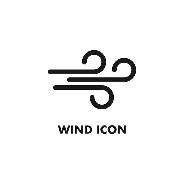 Ícono de viento o logotipo Ilustración vectorial