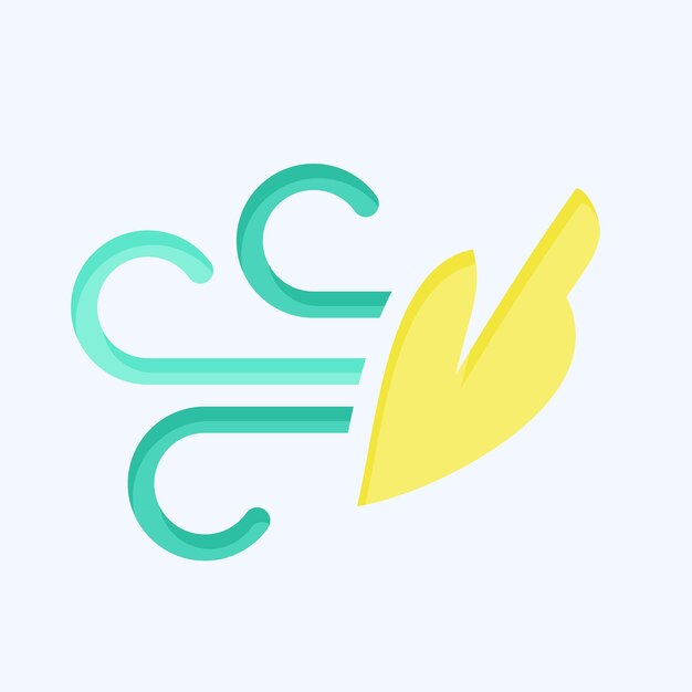 Icono Viento relacionado con el símbolo de aire estilo plano diseño simple editable