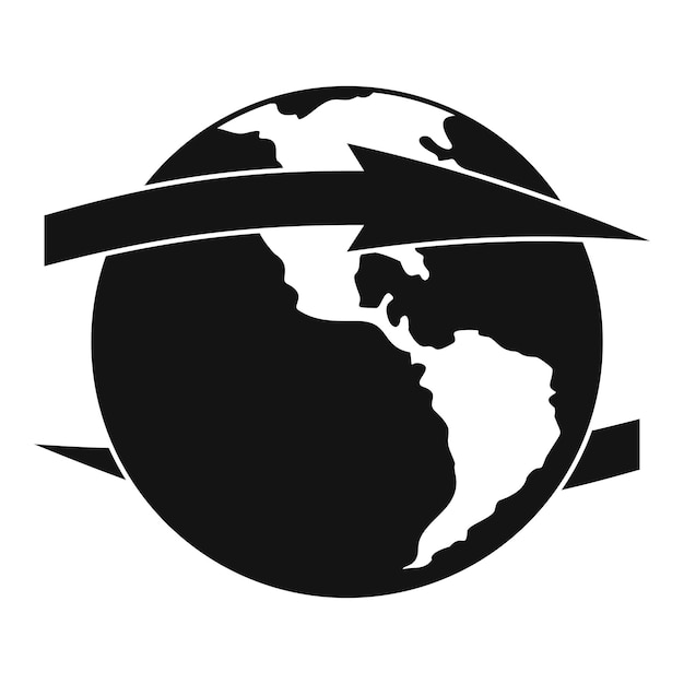 Icono de viento en la tierra Ilustración simple de icono de vector de viento en la tierra para web