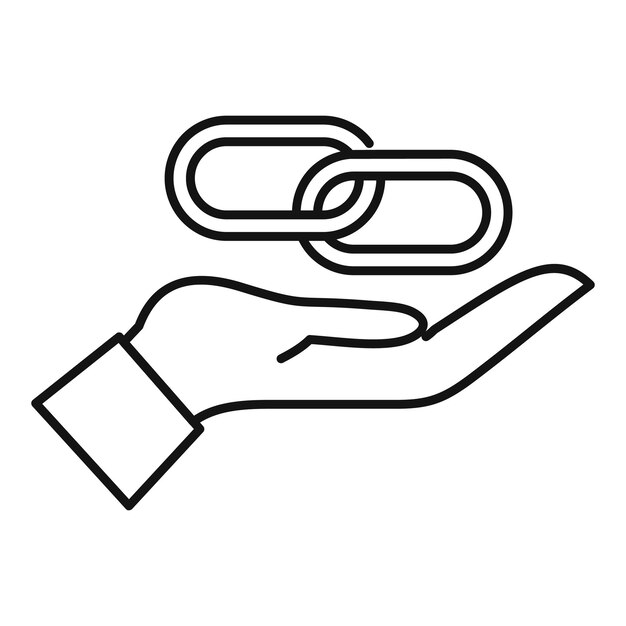 Icono de vínculo de retroceso de cuidado Icono de vector de vínculo de retroceso de cuidado de esquema para diseño web aislado sobre fondo blanco