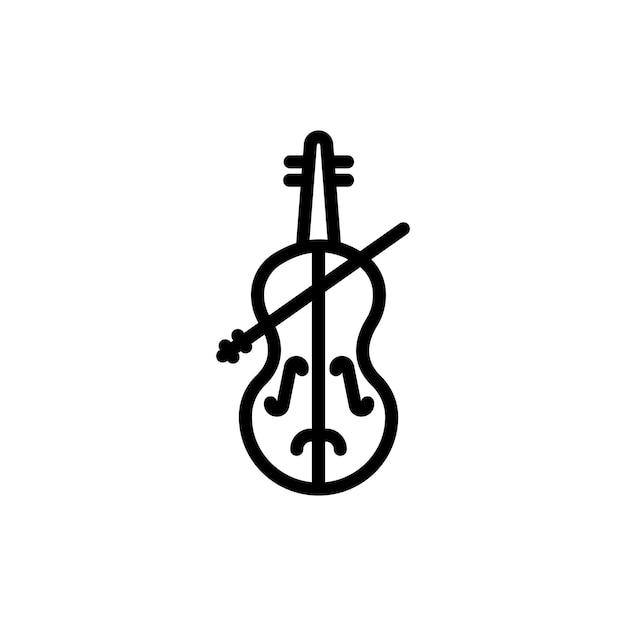 Icono de violonchelo aislado en fondo blanco