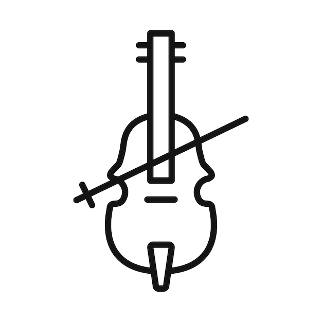 Icono de violonchelo aislado en fondo blanco