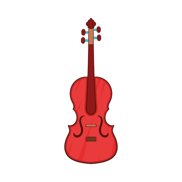 Icono de violonchelo en estilo de dibujos animados aislado sobre fondo blanco Símbolo de instrumento musical