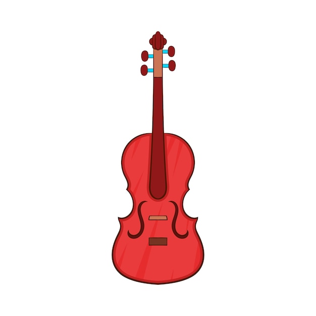 Icono de violonchelo en estilo de dibujos animados aislado sobre fondo blanco Símbolo de instrumento musical