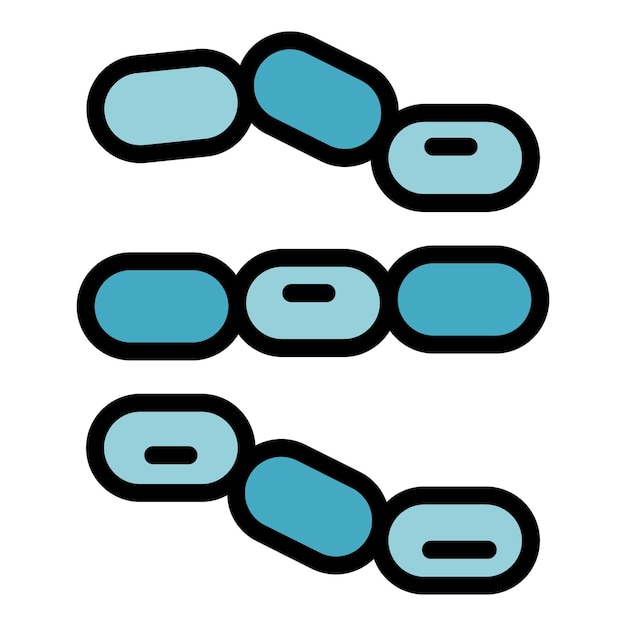 Icono de virus bacteriano Icono de vector de virus bacteriano para diseño web aislado en color plano de fondo blanco
