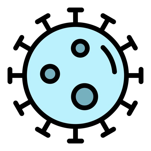 Icono de virus Contorno virus vector icono color plano aislado