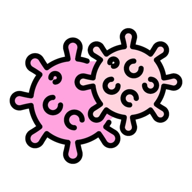 Icono del virus Covid Esquema del icono del vector del virus Covid para el diseño web aislado en color plano de fondo blanco