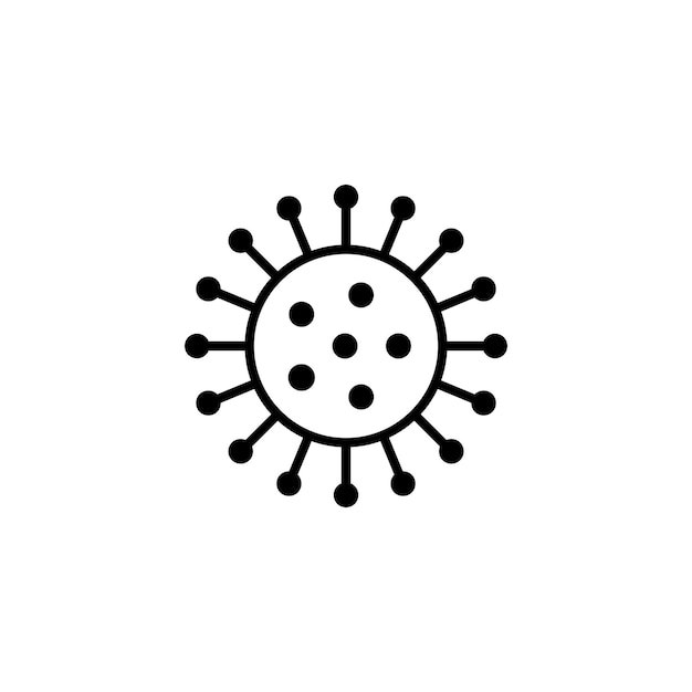 Icono de virus - diseño de dibujos animados. Vector símbolo de bacterias. Signo de celda simple. Coronavirus, covid - 19 art.