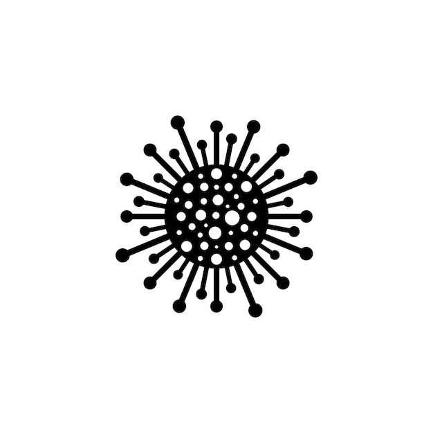 Icono de virus - diseño de dibujos animados. Vector símbolo de bacterias. Signo de celda simple. Coronavirus, covid - 19 art.